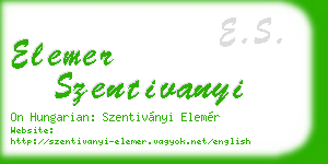 elemer szentivanyi business card